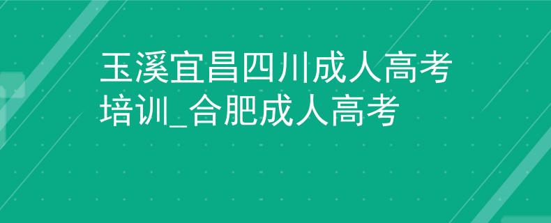 玉溪宜昌四川成人高考培训_合肥成人高考