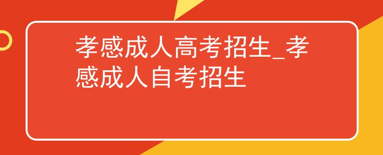 孝感成人高考招生_孝感成人自考招生