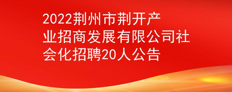 2022荆州市荆开产业招商发展有限公司社会化招聘20人公告