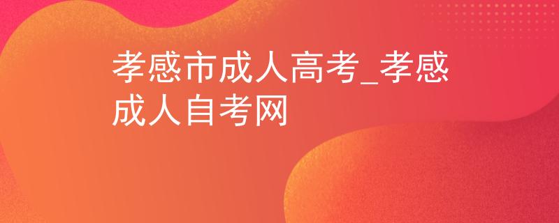 孝感市成人高考_孝感成人自考网