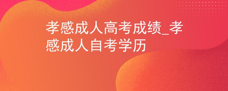 孝感成人高考成绩_孝感成人自考学历