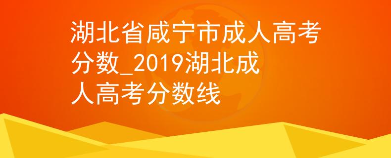 湖北省咸宁市成人高考分数_2019湖北成人高考分数线