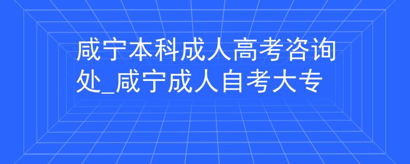 咸宁本科成人高考咨询处_咸宁成人自考大专