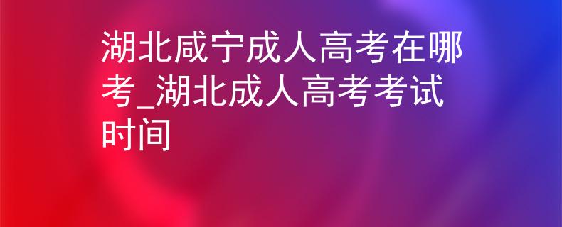 湖北咸宁成人高考在哪考_湖北成人高考考试时间