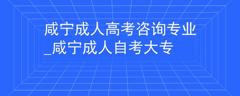 咸宁成人高考咨询专业_咸宁成人自考大专