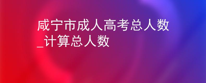 咸宁市成人高考总人数_计算总人数
