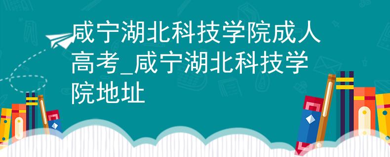 咸宁湖北科技学院成人高考_咸宁湖北科技学院地址