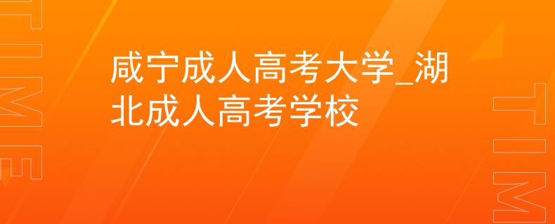 咸宁成人高考大学_湖北成人高考学校