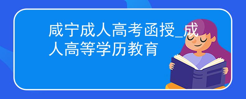 咸宁成人高考函授_成人高等学历教育
