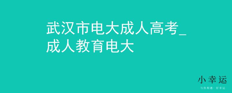 武汉市电大成人高考_成人教育电大