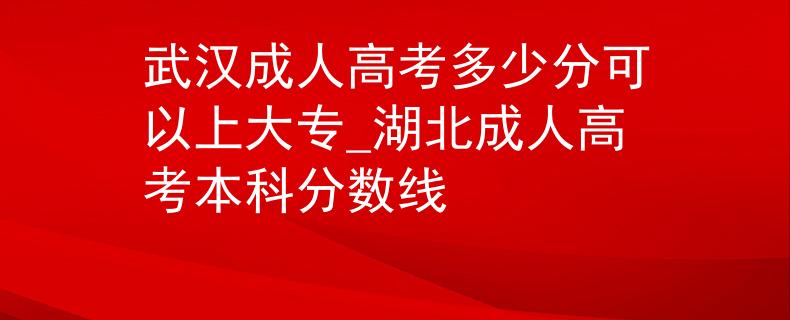 武汉成人高考多少分可以上大专_湖北成人高考本科分数线