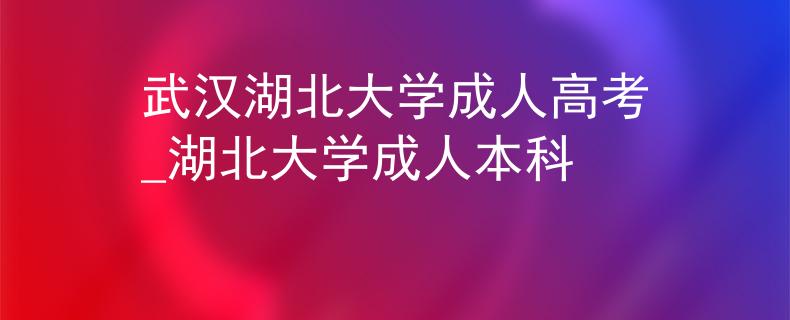 武汉湖北大学成人高考_湖北大学成人本科 武汉湖北大学成人高考_湖北大学成人本科