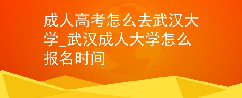 成人高考怎么去武汉大学_武汉成人大学怎么报名时间