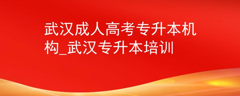 武汉成人高考专升本机构_武汉专升本培训