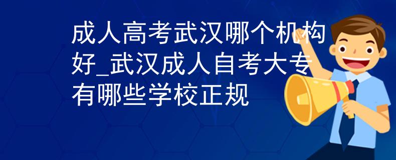 成人高考武汉哪个机构好_武汉成人自考大专有哪些学校正规