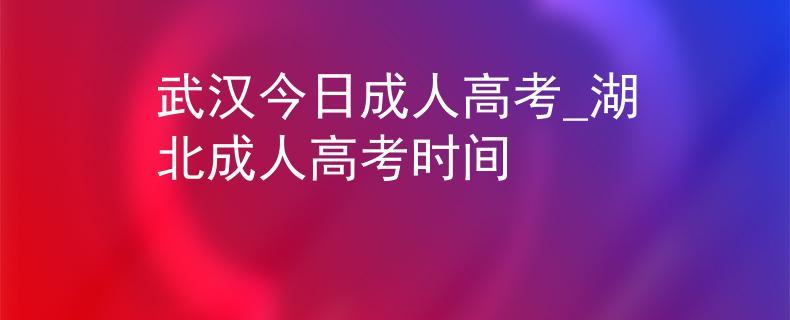 武汉今日成人高考_湖北成人高考时间