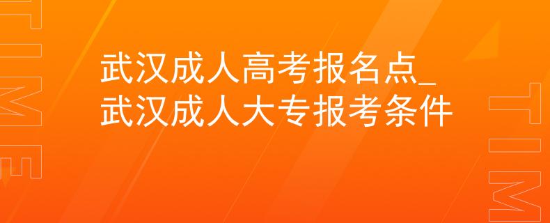 武汉成人高考报名点_武汉成人大专报考条件