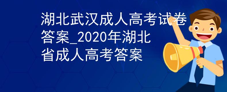 湖北武汉成人高考试卷答案_2020年湖北省成人高考答案