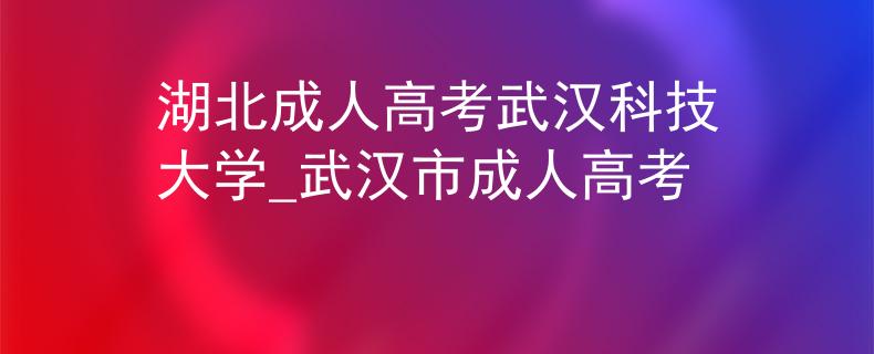 湖北成人高考武汉科技大学_武汉市成人高考