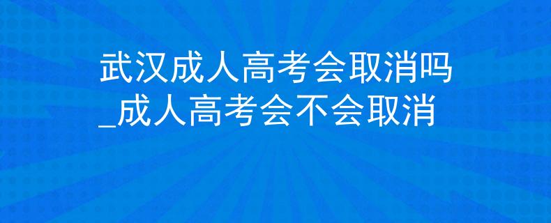 武汉成人高考会取消吗_成人高考会不会取消