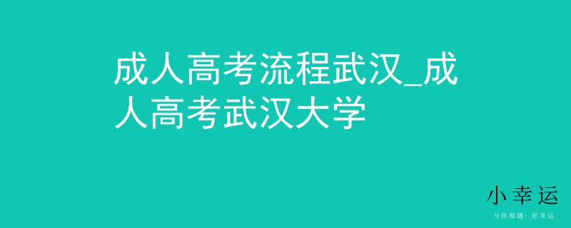 成人高考流程武汉_成人高考武汉大学