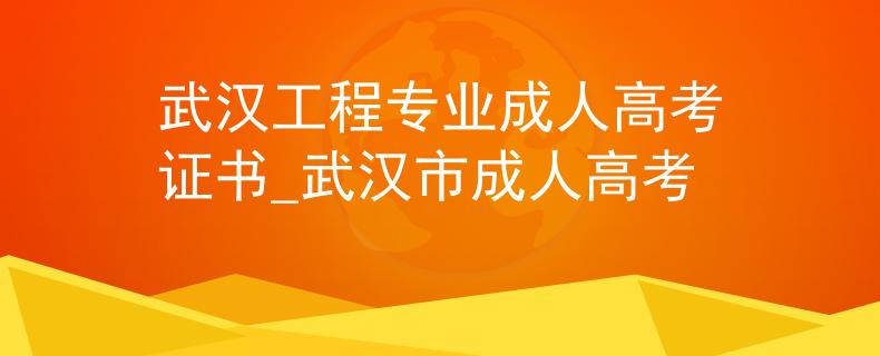 武汉工程专业成人高考证书_武汉市成人高考