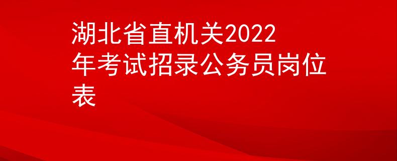 湖北省直机关2022年考试招录公务员岗位表