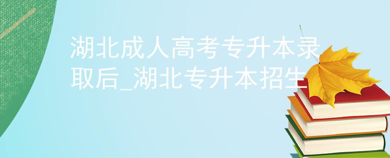 湖北成人高考专升本录取后_湖北专升本招生