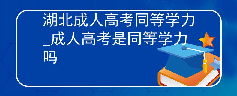 湖北成人高考同等学力_成人高考是同等学力吗