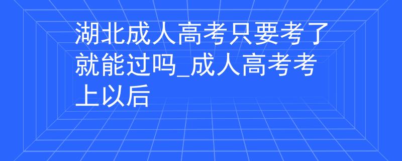 湖北成人高考只要考了就能过吗_成人高考考上以后