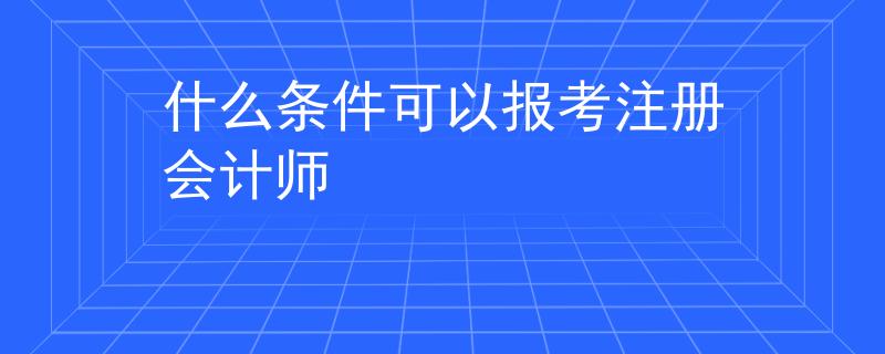 什么条件可以报考注册会计师