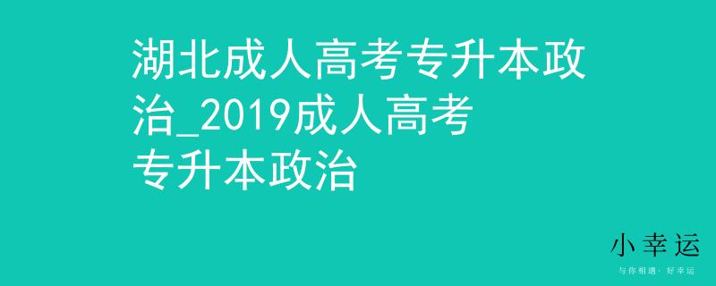 湖北成人高考专升本政治_2019成人高考专升本政治
