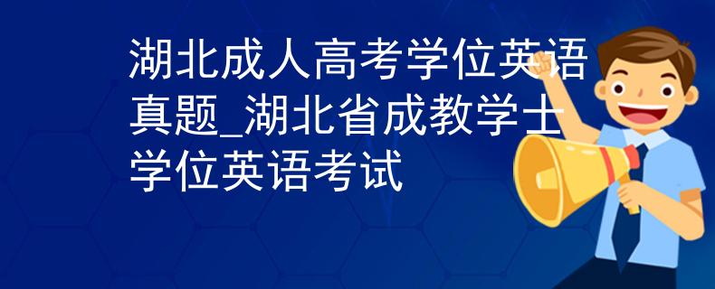 湖北成人高考学位英语真题_湖北省成教学士学位英语考试