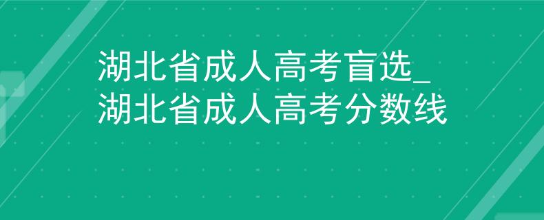 湖北省成人高考盲选_湖北省成人高考分数线
