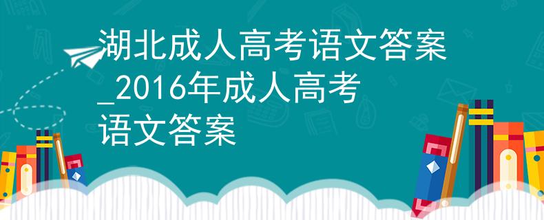 湖北成人高考语文答案_2016年成人高考语文答案