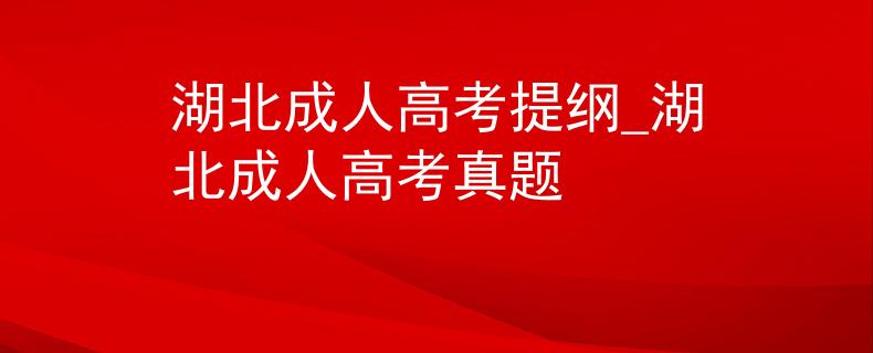 湖北成人高考提纲_湖北成人高考真题
