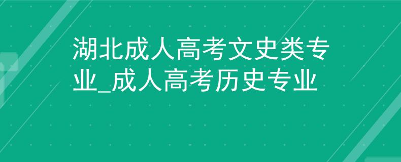 湖北成人高考文史类专业_成人高考历史专业