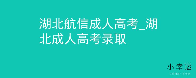 湖北航信成人高考_湖北成人高考录取