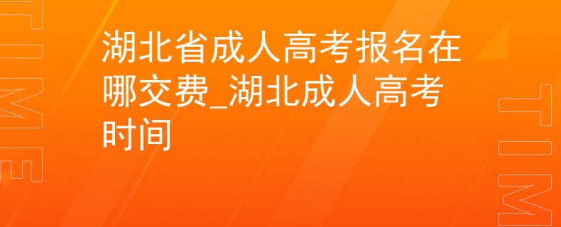 湖北省成人高考报名在哪交费_湖北成人高考时间
