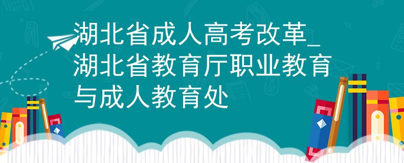 湖北省成人高考改革_湖北省教育厅职业教育与成人教育处