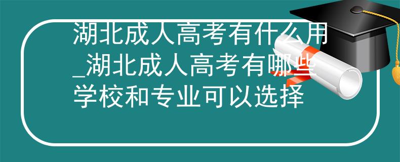 湖北成人高考有什么用_湖北成人高考有哪些学校和专业可以选择