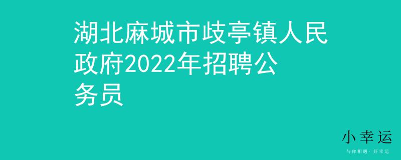 湖北麻城市歧亭镇人民政府2022年招聘公务员 湖北麻城市歧亭镇人民政府2022年招聘公务员
