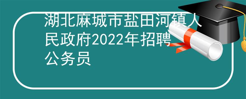 湖北麻城市盐田河镇人民政府2022年招聘公务员