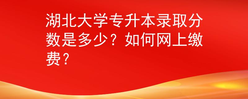 湖北大学专升本录取分数是多少？如何网上缴费？