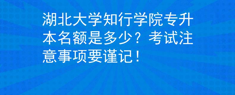 湖北大学知行学院专升本名额是多少？考试注意事项要谨记！