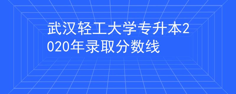 武汉轻工大学专升本2020年录取分数线