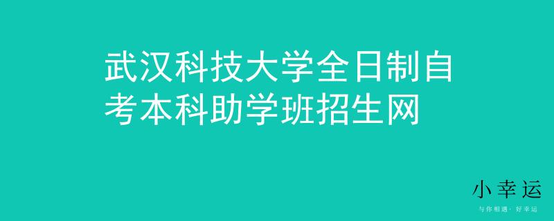 武汉科技大学全日制自考本科助学班招生网