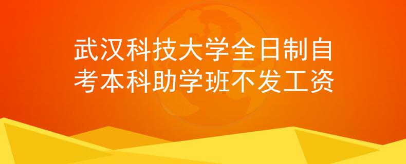 武汉科技大学全日制自考本科助学班不发工资