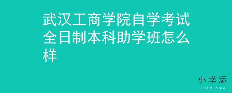 武汉工商学院自学考试全日制本科助学班怎么样