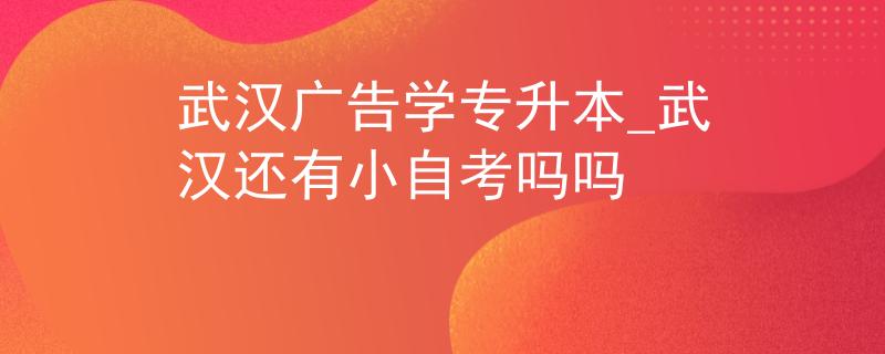 武汉广告学专升本_武汉还有小自考吗吗 武汉广告学专升本_武汉还有小自考吗吗
